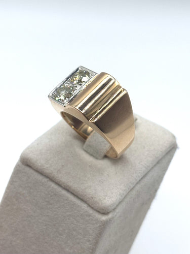 Bague 58 Bague Tank  Diamants fancy light yellow 58 Facettes