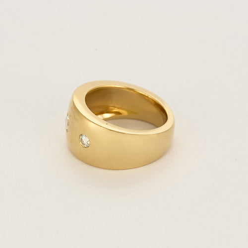 Bague 51,5 Bague jonc en or jaune et diamants 58 Facettes CRE0314