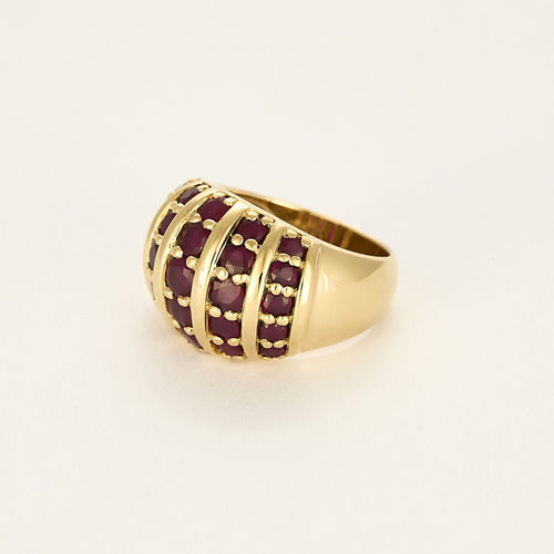 Bague 55 Bague en or jaune et rubis 58 Facettes RAM3261