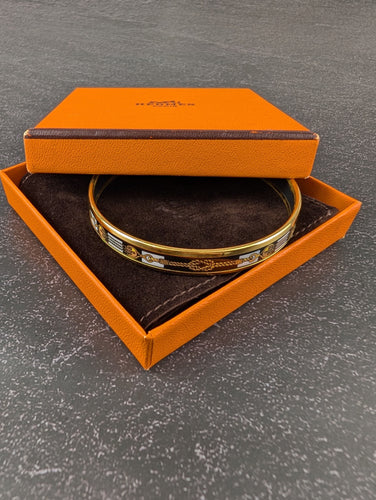 Hermès - Jonc Email et Plaqué Or 58 Facettes