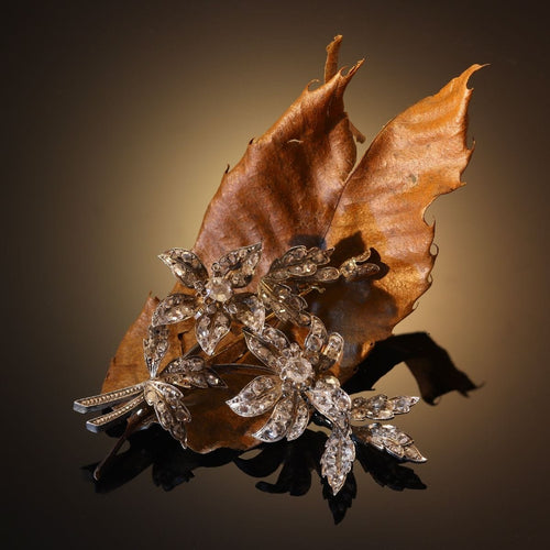 Broche Beauté tremblante : broche victorienne inspirée de la nature des années 1850 58 Facettes 20297-0356