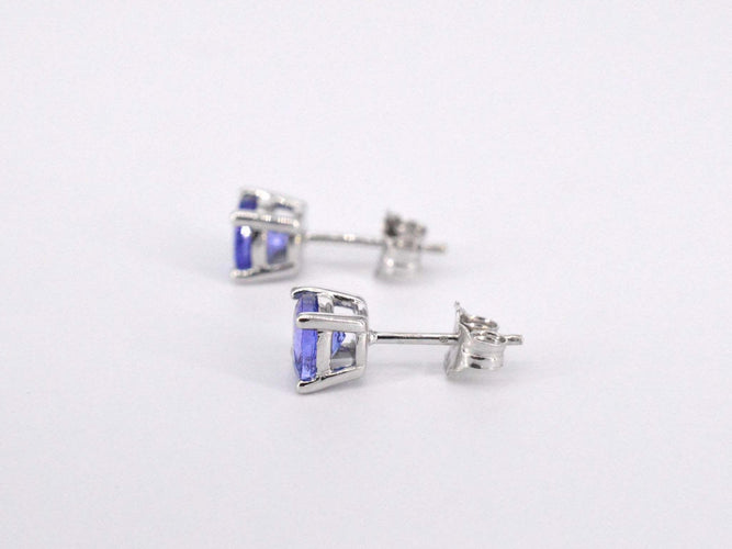 Boucles d'oreilles Boucles d'oreilles en or blanc avec tanzanite 58 Facettes 2198