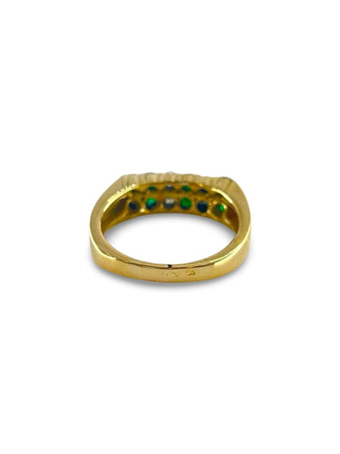 Bague 54 Bague or jaune émeraudes et diamants 58 Facettes