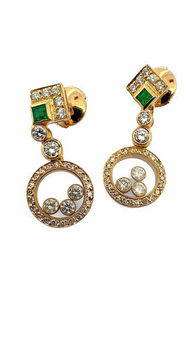 Boucles d'oreilles Boucles d’oreilles Chopard en or , diamants et émeraudes 58 Facettes