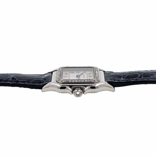 Montre Cartier Panthère Small Model 18k White Gold ref 3057915 Bezel Factory Paved 37 diamonds + Box 58 Facettes