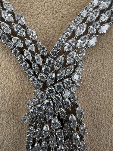 Collier Ensemble collier et bracelet en or blanc et diamants haut de gamme 58 Facettes N-136