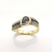 Ring 61 Yellow Gold Sapphire and Diamond Ring 58 Facettes