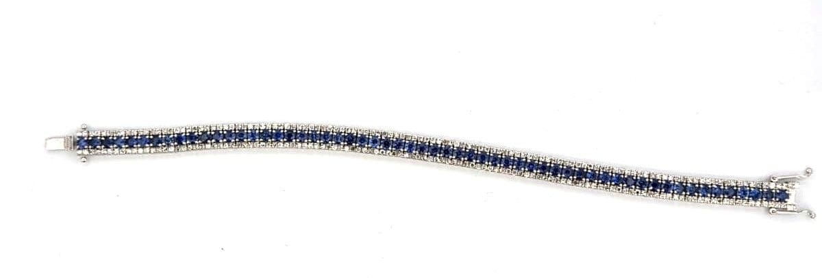 Bracelet Bracciale tennis en or blanc 18k et zaffirs, diamants 58 Facettes