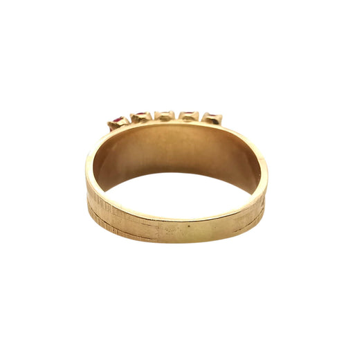 Bague or jaune, perles et rubis