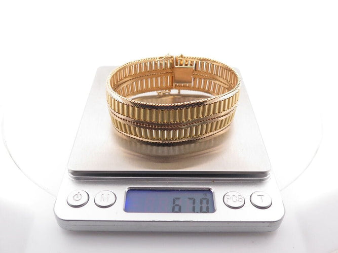 Bracelet vintage bracelet manchette 18 en or jaune 18k 67 gr  en 58 Facettes 268461