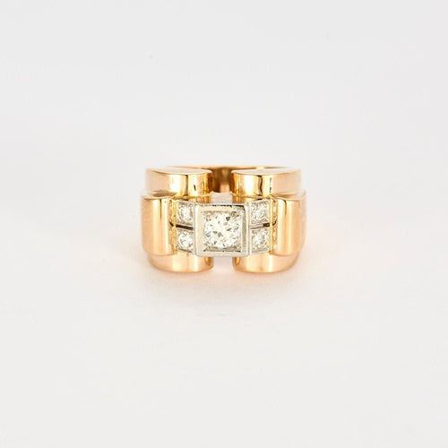 Bague 55 Bague tank or jaune diamants 58 Facettes