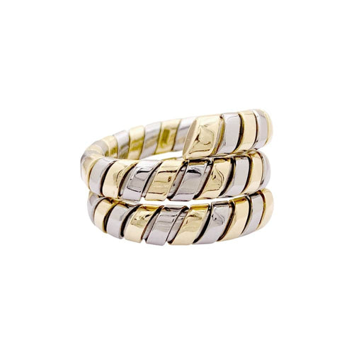 Bague 55 Bague Bulgari, "Tubogas", deux tons ors. 58 Facettes 35166