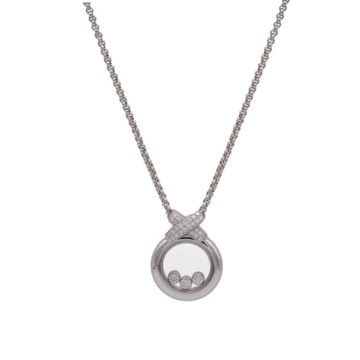 CHOPARD necklace - Happy Diamond necklace - White gold Diamonds 58 Facettes