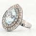 Bague 53 Anneau d'or blanc Aquamarine et diamants 58 Facettes