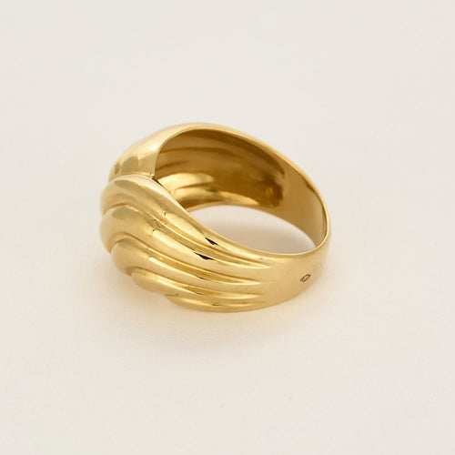 Bague 53,5 Bague en or jaune à motif croisée 58 Facettes AUX1333