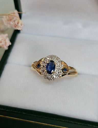 Bague 53 Bague en Or jaune, Or blanc et Saphirs 58 Facettes 649