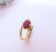 Ring 57.5 Ruby Solitaire Ring Yellow Gold 58 Facettes AA 1642