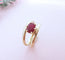 Bague 57.5 Bague Rubis en solitaire Or Jaune 18 K 58 Facettes AA 1642