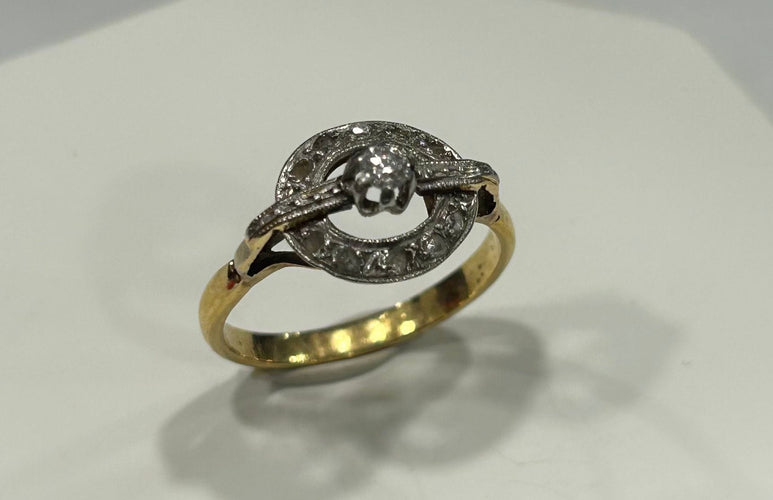 Bague Bague or jaune diamants 58 Facettes LP319