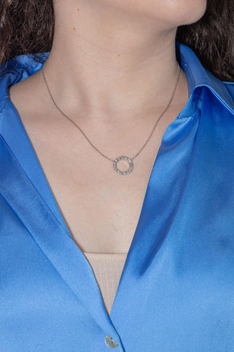 Collier Collier Pendentif  Or blanc Diamant 58 Facettes 4116423CN