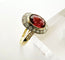 Bague 55 Bague vintage en or jaune avec rubellite et halo de diamants 58 Facettes 50347