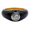Bague jonc or jaune, émail noir et diamant taille ancienne 0,45 carats (circa 1920)