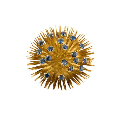 Broche Broche or jaune amati et saphir 58 Facettes CHA5409