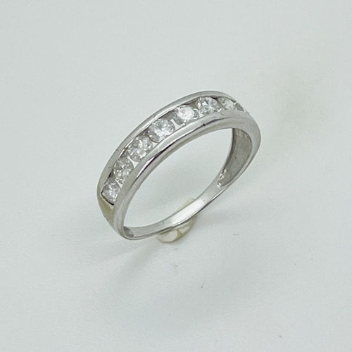 Bague 55 Alliance or blanc 9 diamants 58 Facettes 20400000835