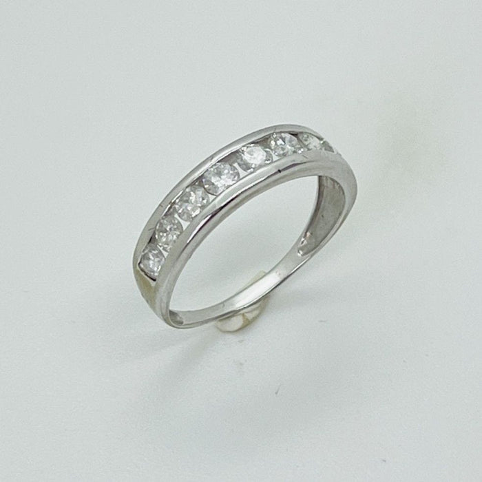 Bague 55 Alliance or blanc 9 diamants 58 Facettes 20400000835