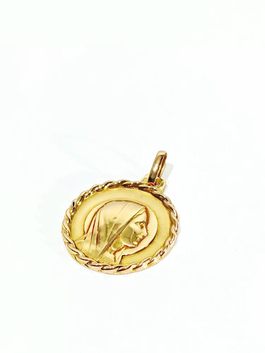 Pendentif Médaille Vierge en or rose 58 Facettes