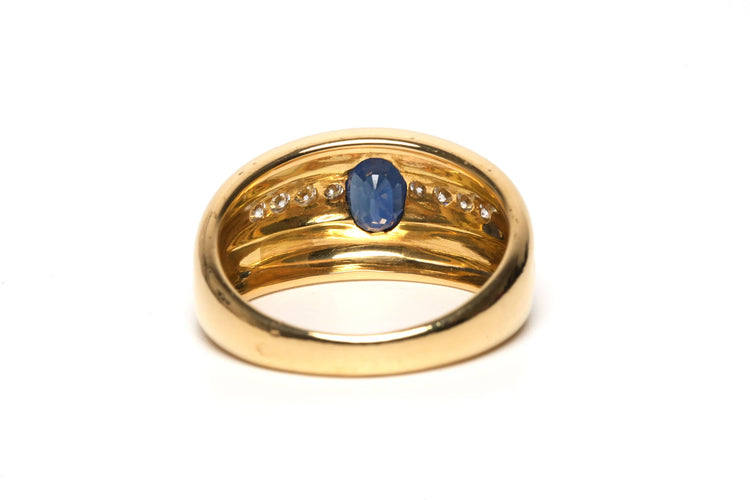 Bague 54 Bague contemporaine or jaune, saphir et diamants 58 Facettes 21933
