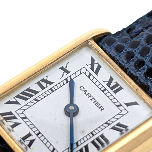 Montre Cartier Tank Louis Cartier Small Model 18k Gold Ref 03 58 Facettes