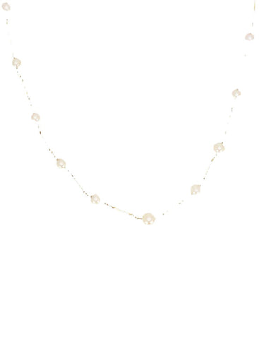 Collier chaine vintage batons or jaune perles