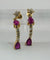 Boucles d'oreilles Boucles d'oreilles longues en or jaune avec rubis et diamants 58 Facettes 50256