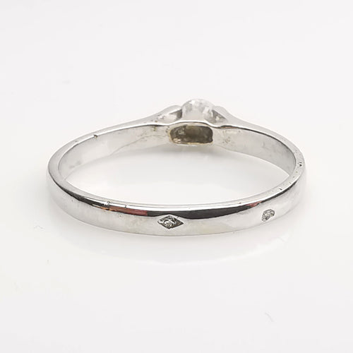 Bague 52 Solitaire en or blanc et Diamant 58 Facettes