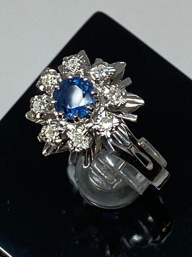 Bague 50 Bague de fiançailles en or, saphir, diamants 58 Facettes