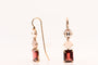 Boucles d'oreilles Earrings Morganite, Agate Grise And Grenat Rose Gold 18 Carats 58 Facettes