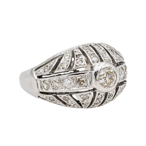 Bague 55 Bague Or blanc Diamant 58 Facettes 3383918CN