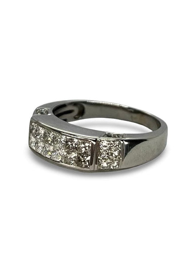 Bague 52 Bague or blanc et diamants 1 ct 58 Facettes 00069601