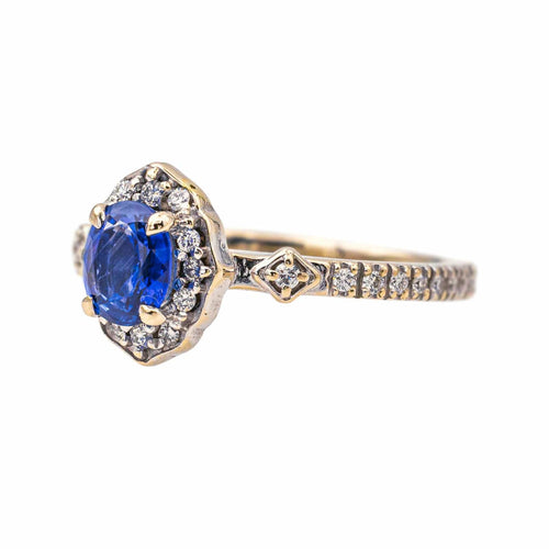 Bague 54 Bague  Or jaune Saphir, Diamant 58 Facettes 3951663CN