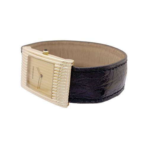 Montre Montre Boucheron, "Reflet", or jaune, cuir. 58 Facettes 35116