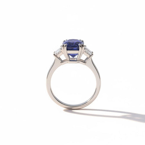 Bague 53 Bague or Blanc - Saphir Ceylan 5,60 carats 58 Facettes 1.0001180/2