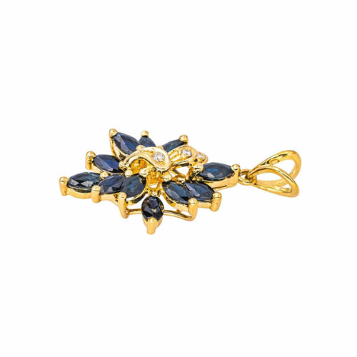 Pendentif Pendentif Or jaune Saphir, Diamant 58 Facettes 4508852CN