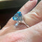 Bague 53 Bague Topaze Bleue 9.08 Ct Diamants 58 Facettes 7815 A