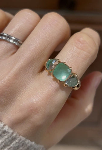 Bague 50.5 Pomellato - Bague Capri en or jaune 18k et chrysoprase 58 Facettes