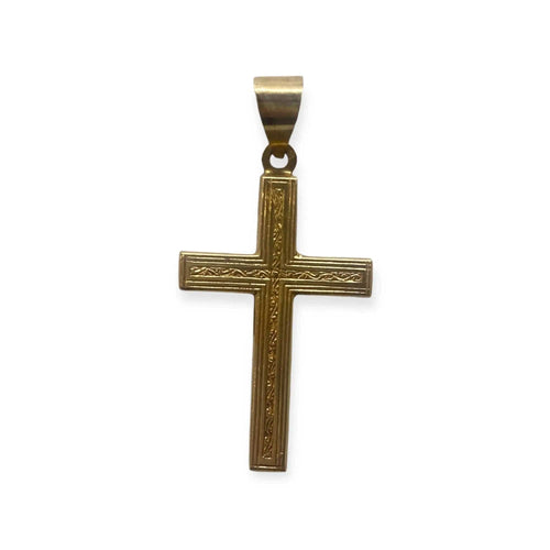 Pendentif Croix gravée or jaune 58 Facettes 330086456