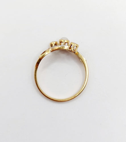 Bague 56 Bague antique perles et diamants taille rose en or 18k art nouveau 58 Facettes A06497