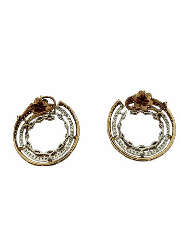 Boucles d'oreilles Boucles d'oreilles or rose et or blanc, diamants naturels 58 Facettes