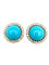 Boucles d'oreilles Paire de boucles d’oreilles or jaune, turquoises et diamants 58 Facettes