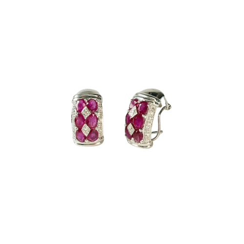 Boucles d'oreilles Boucles d'oreilles Rubis et diamants 58 Facettes